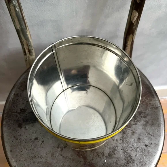 Vintage Yellow With Roses Shabby Chic Storage Tin - Picture 7 of 7